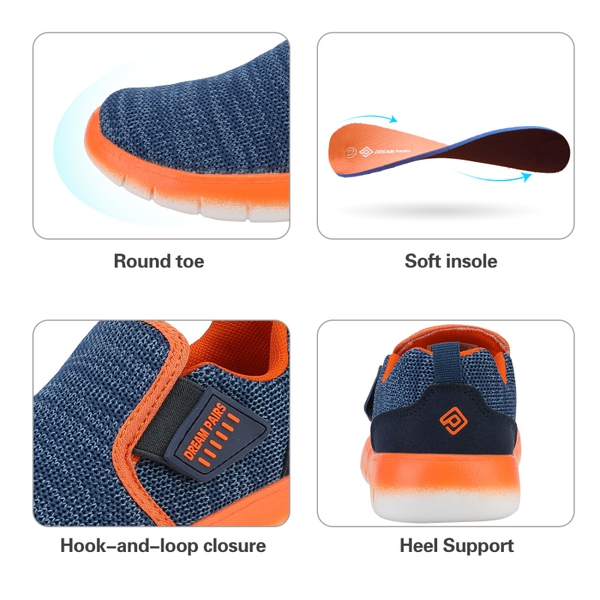 [EZ-Ons MightyMovers] Comfortable Kids Running Shoes - NAVY ORANGE - 3